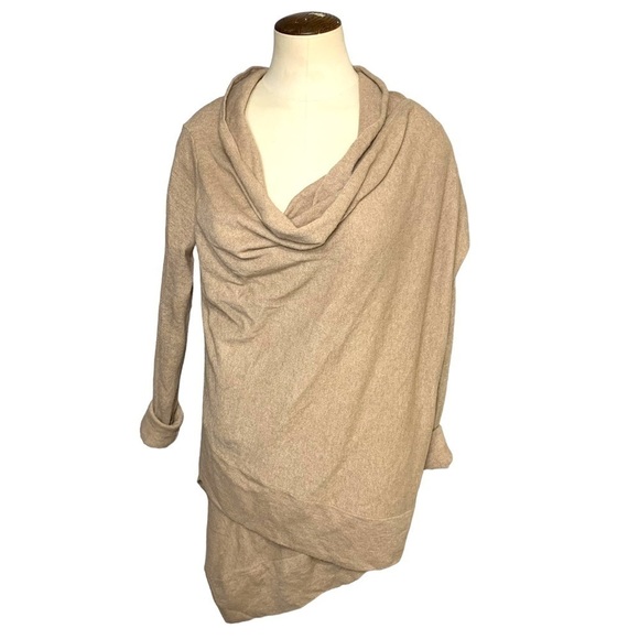 L'officiel Beige Open Knit Cardigan Sweater Lambswool Cashmere Angora Wrap Sz S - Picture 2 of 14